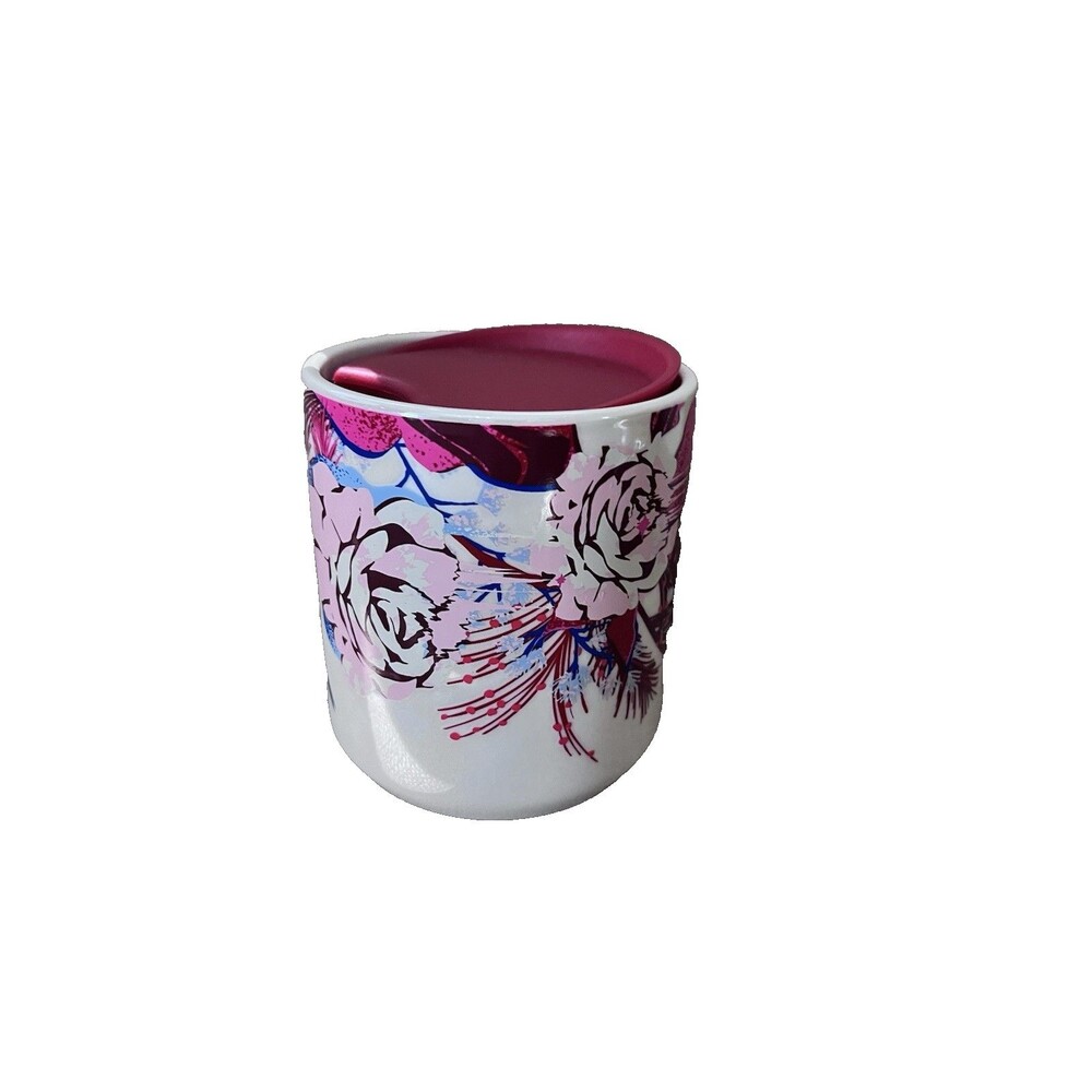 Starbucks 2023 Holiday White Floral Mini Ceramic Mini Tumbler 8 oz